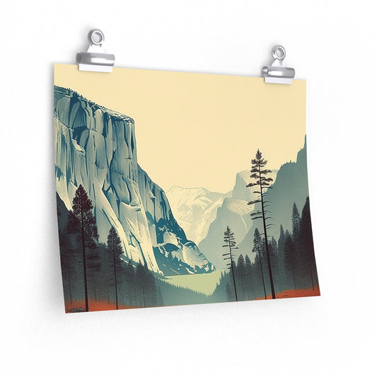 Minimal Landmarks Collection: Yosemite National Park - (Poster)