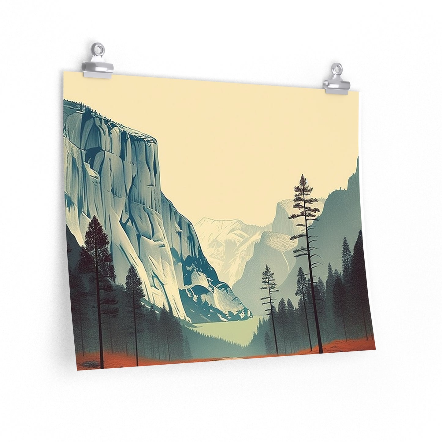 Minimal Landmarks Collection: Yosemite National Park - (Poster)