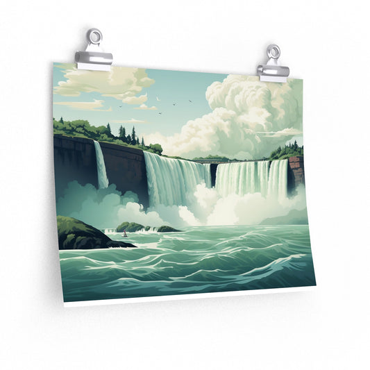 Minimalist Landmarks Collection: Niagara Falls - (Poster)