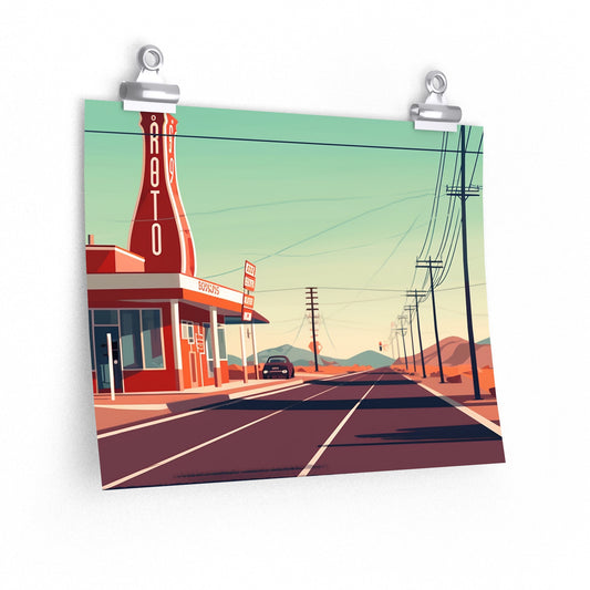 Minimalist Landmark Collections: Route 66 - (Poster)